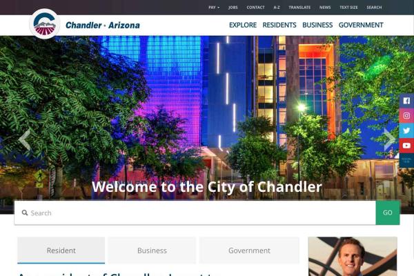 City of Chandler Landing Page